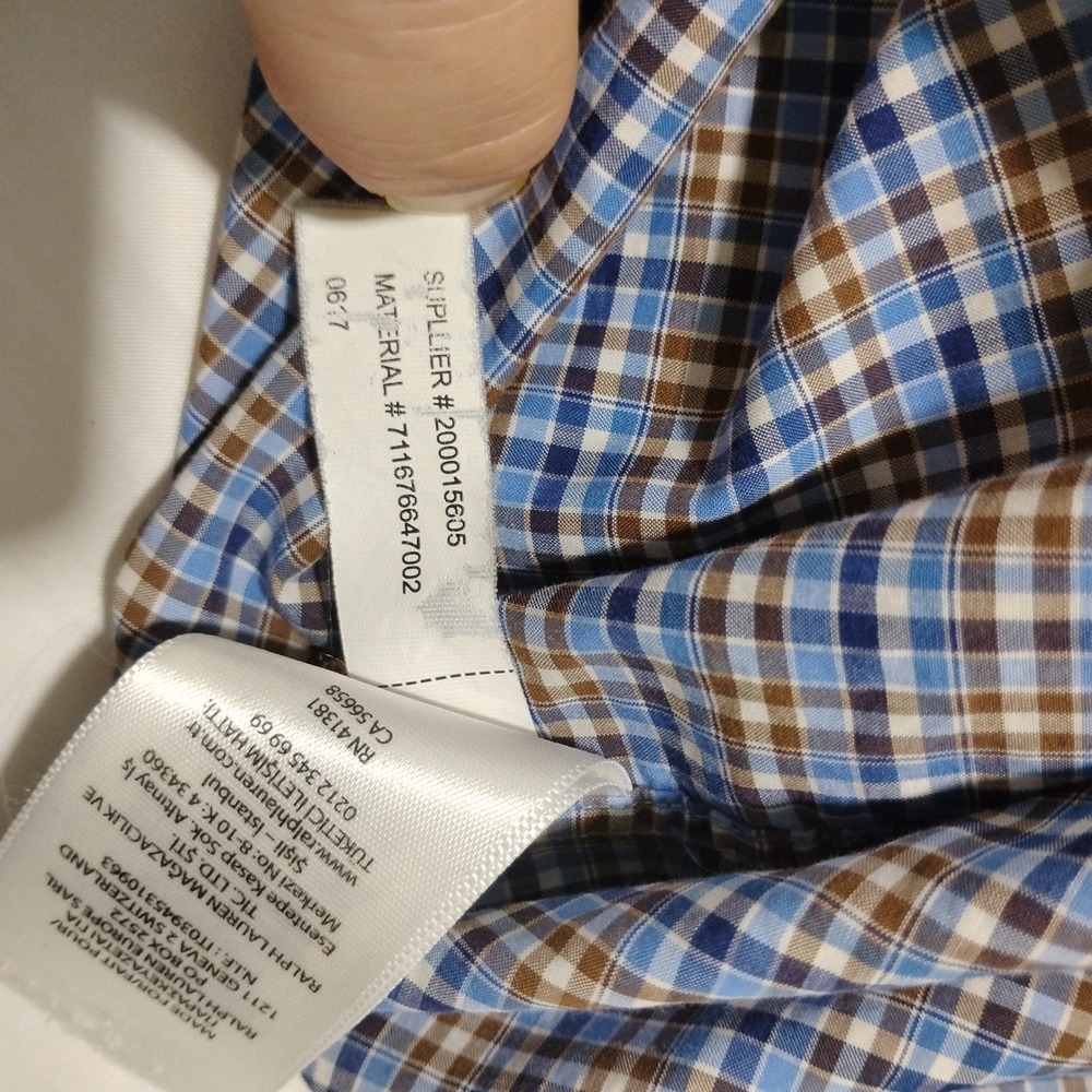 Ralph Lauren Plaid Shirt Men's 2XB Big‎ Long Sleeve Shirt Stretch Cotton Pony - Picture 12 of 14